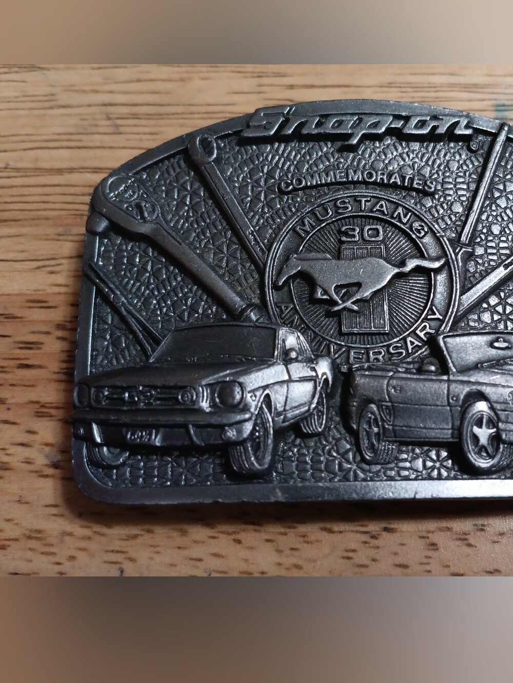 Snap On 30 Year  Commemorative Mustang Car Club Pewter Numbered L.E. Belt Buckle